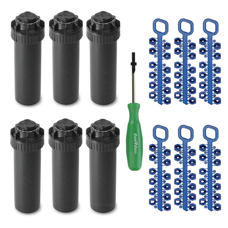 Rainbird Rain-bird 5000 Series Rotor Sprinkler Head - 5004 PC Model  Adjustable 40-360 Degree Part-Circle  4 Inch Pop-Up Lawn Sprayer Irrigation System - 25 to 50 Feet Water Spray Distance (Y54007) (6 Pack) - Image 1